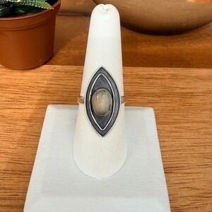 Raw Yellow Scapolite Ring - Size 8 - .925 Sterling Silver
